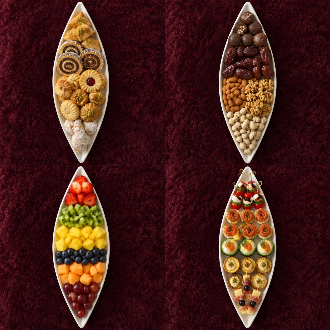 دیس قایقی چینی مدرن (طرح برگ) درجه دو