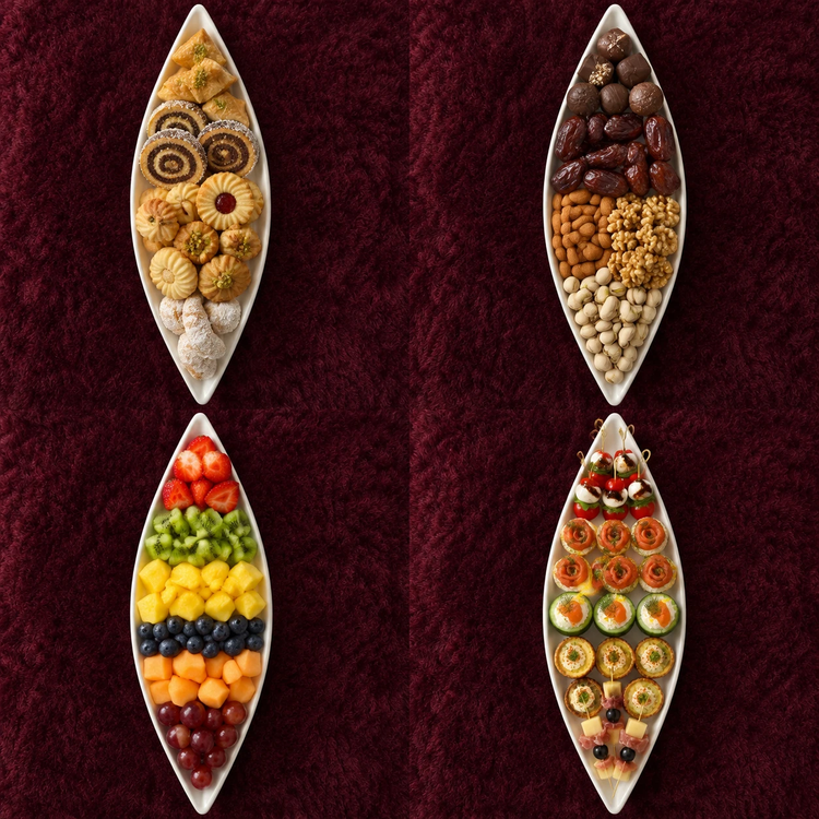 دیس قایقی چینی مدرن (طرح برگ) درجه دو